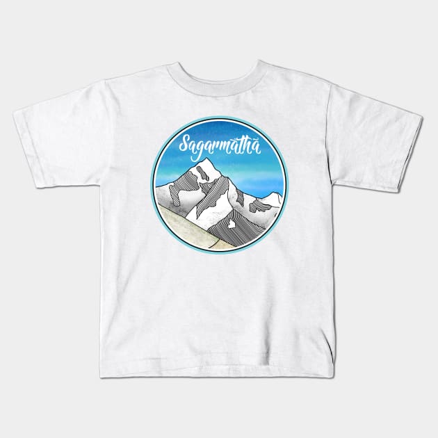 Mount Everest Sagarmatha Kids T-Shirt by mailboxdisco